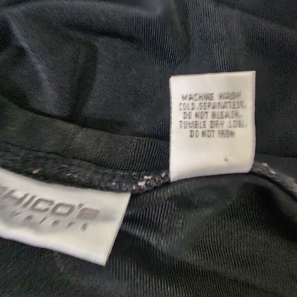 Chico’s Travelers Women Cardigan Open Front Black Size Medium Long Sleeve Slinky - Picture 8 of 8